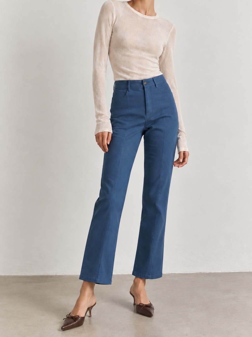 Cinq a sept blue crop flare pants